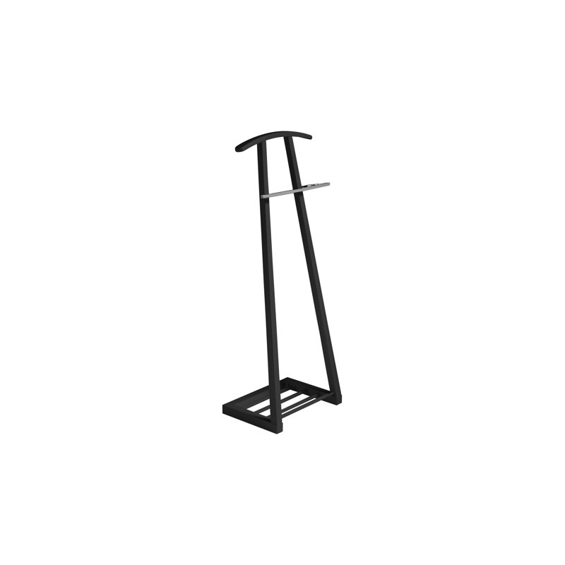 Solid Wood Freestanding Valet Stand, Black