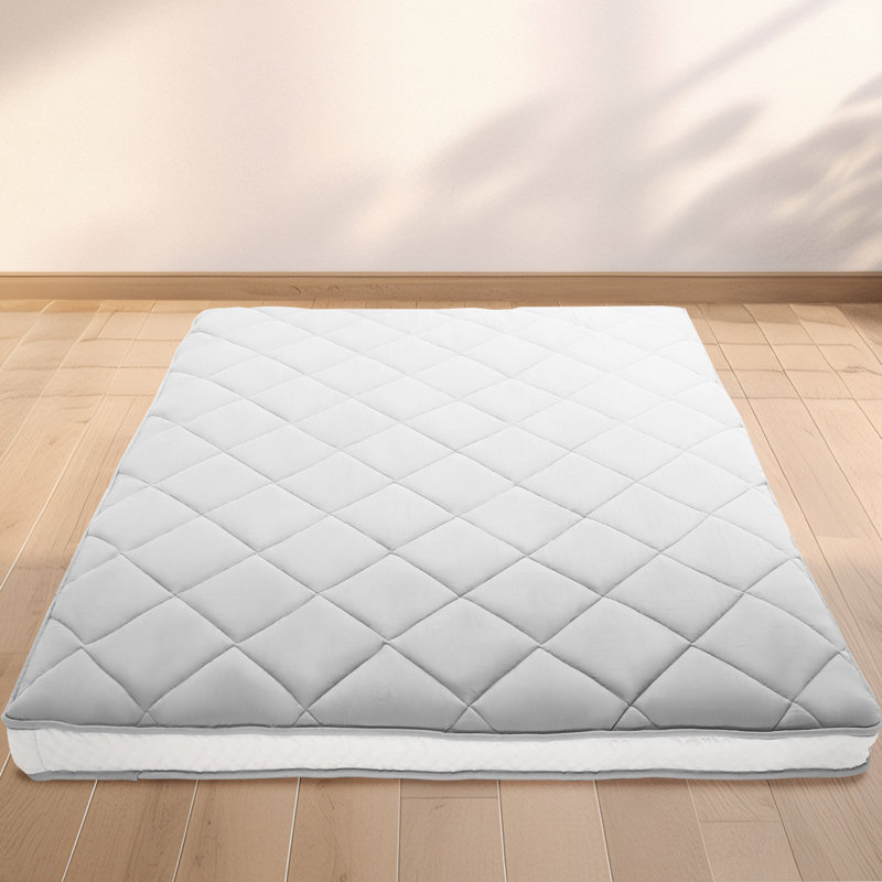 Lit très épais pour le plancher, matelas en mousse à mémoire de forme enroulable, chaise longue pliante, Grand, gris