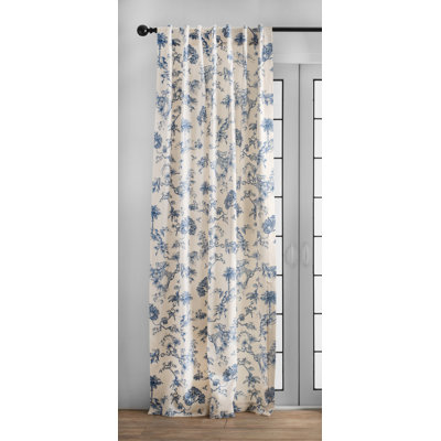Maison d'Hermine Bonobo - Rideau bleu 100 % coton - 127 cm x 213 cm