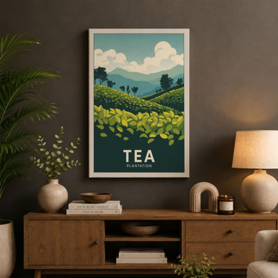 Tea Plantation Landscape Modern - Wrapped Canvas