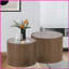 Table basse en placage de noyer et panneau de fibres à densité moyenne Ensemble de tables d'appoint - Sans assemblage, polyvalent pour le salon / la chambre à coucher-2052611539