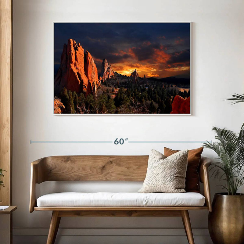 Jardin du crépuscule des dieux, Cadre flottant blanc, 46 po x 31 po