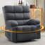 Fauteuils inclinables gris peu encombrants, chaise berçante pivotante en métal avec rangement pour la maison