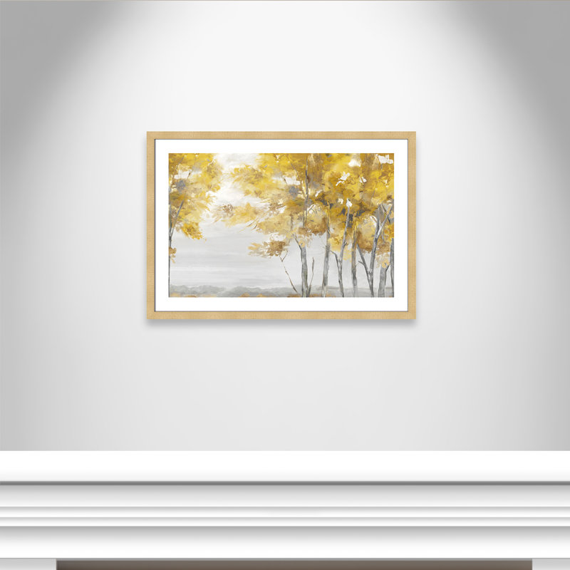Jaune altruiste - Art encadré autoportant, Champagne encadré, H 26 po x l 36 po x P 2 po