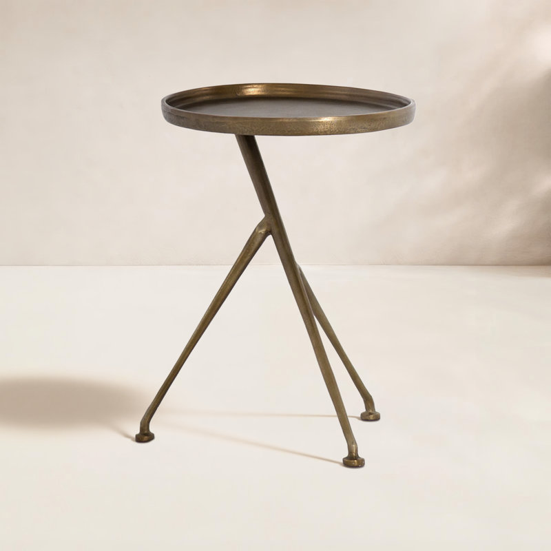 Schmidt Outdoor Side Table, Raw Antique Brass