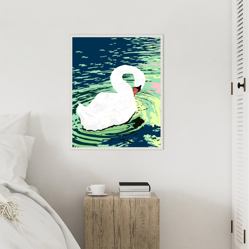 Impression sur toile encadrée «Elegant Swan» par Maupin, H 28 po x l 23 po