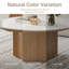Table basse ronde de 35,43 po en faux marbre avec base en bois massif - Table basse de salon moderne à assemblage facile pour la décoration intérieure-996371707