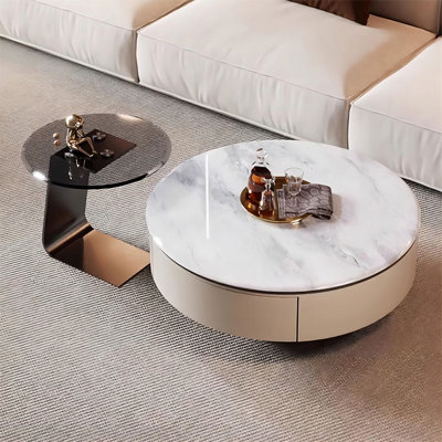 Picture colour Solid + Manufactured Wood Round Coffee Table Sets