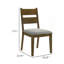Ensemble de 2 chaises de salle à manger Lyoi, siège en tissu rembourré gris, pieds en bois brun