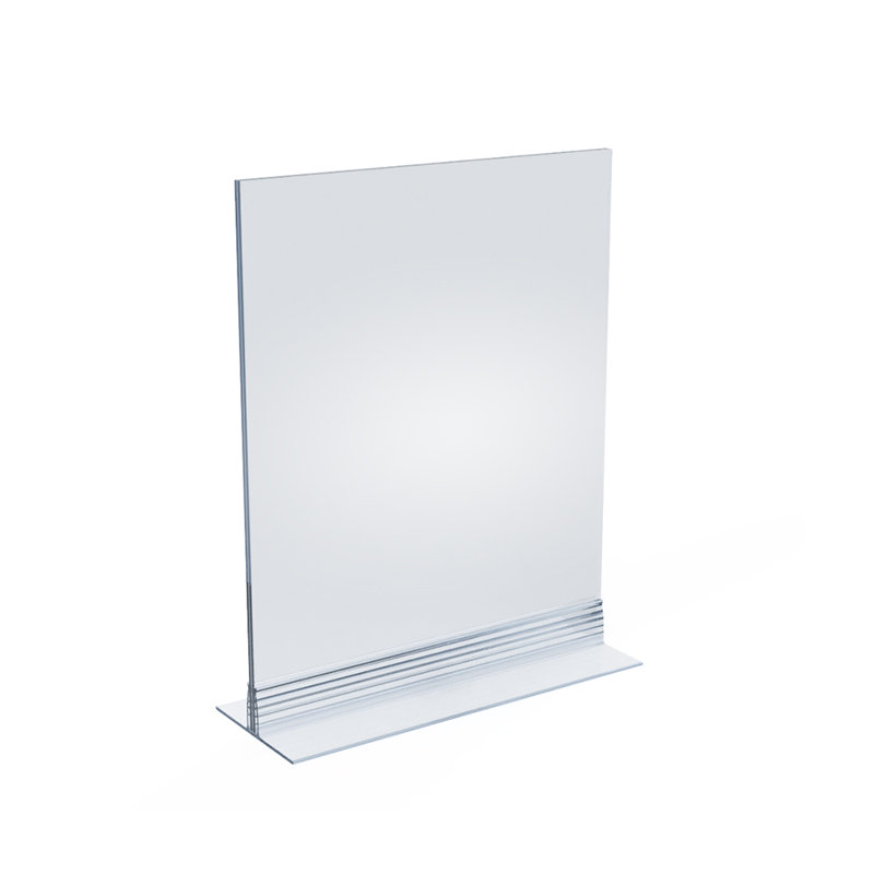 Porte-affiche en acrylique transparent double face 8 po x 10 po vertical / horizontal avec bande en T, paquet de 10