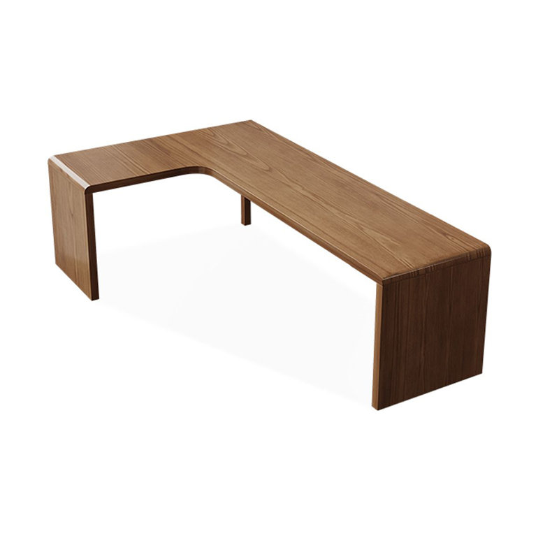 Bureau rectangulaire en bois massif brun clair, H 29,53 po x l 78,74 po x P 55,12 po, Retour à gauche