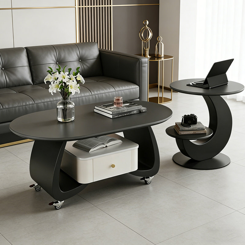 Fralick, 17.71" H x 47.24" L x 23.62" W, Noir / blanc