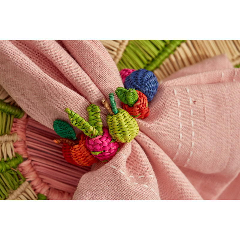 Multi Fruit Napkin Ring - Set of 4
