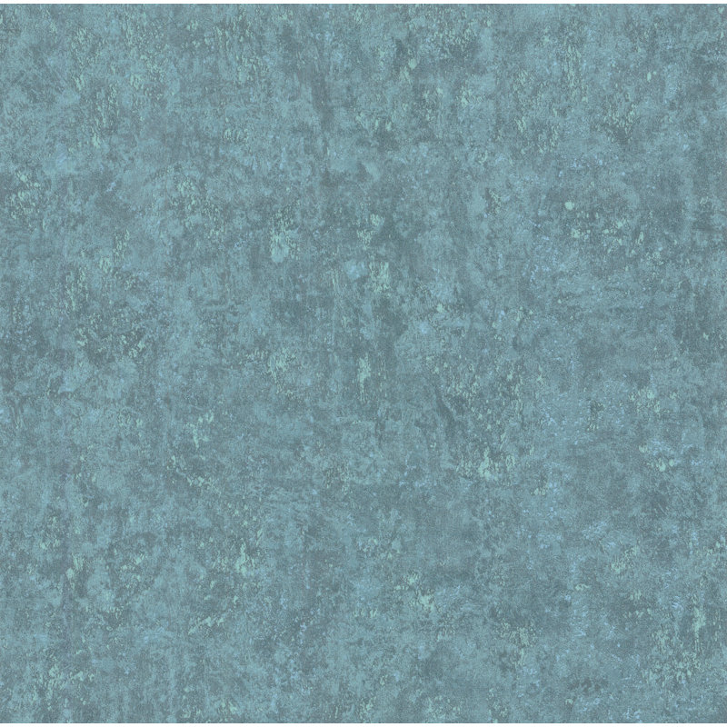Foundation Salvage Abstract Wallpaper Roll, Bright Aqua/Pewter