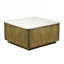 Square White Marble Coffee Table with Gold Metal Frame