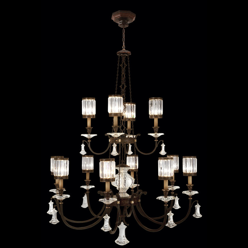 Eaton Place 12 - Light Chandelier, Rustic Iron