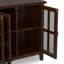 Armoire de rangement transitionnelle en bois massif de 66 po de largeur Artisan avec portes en verre et tablettes réglables-880104861