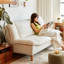 Causeuse-coussin en lin et coton blanc standard-2007720478