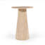 Table d'appoint beige avec miroir en travertin-115160086