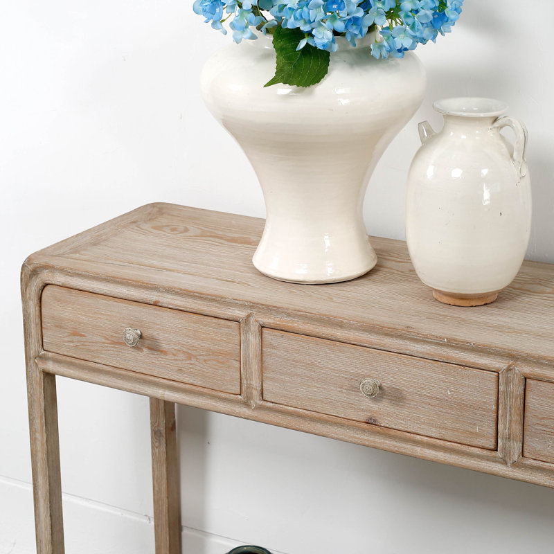 Ming 83.86'' W Solid Wood Console Table