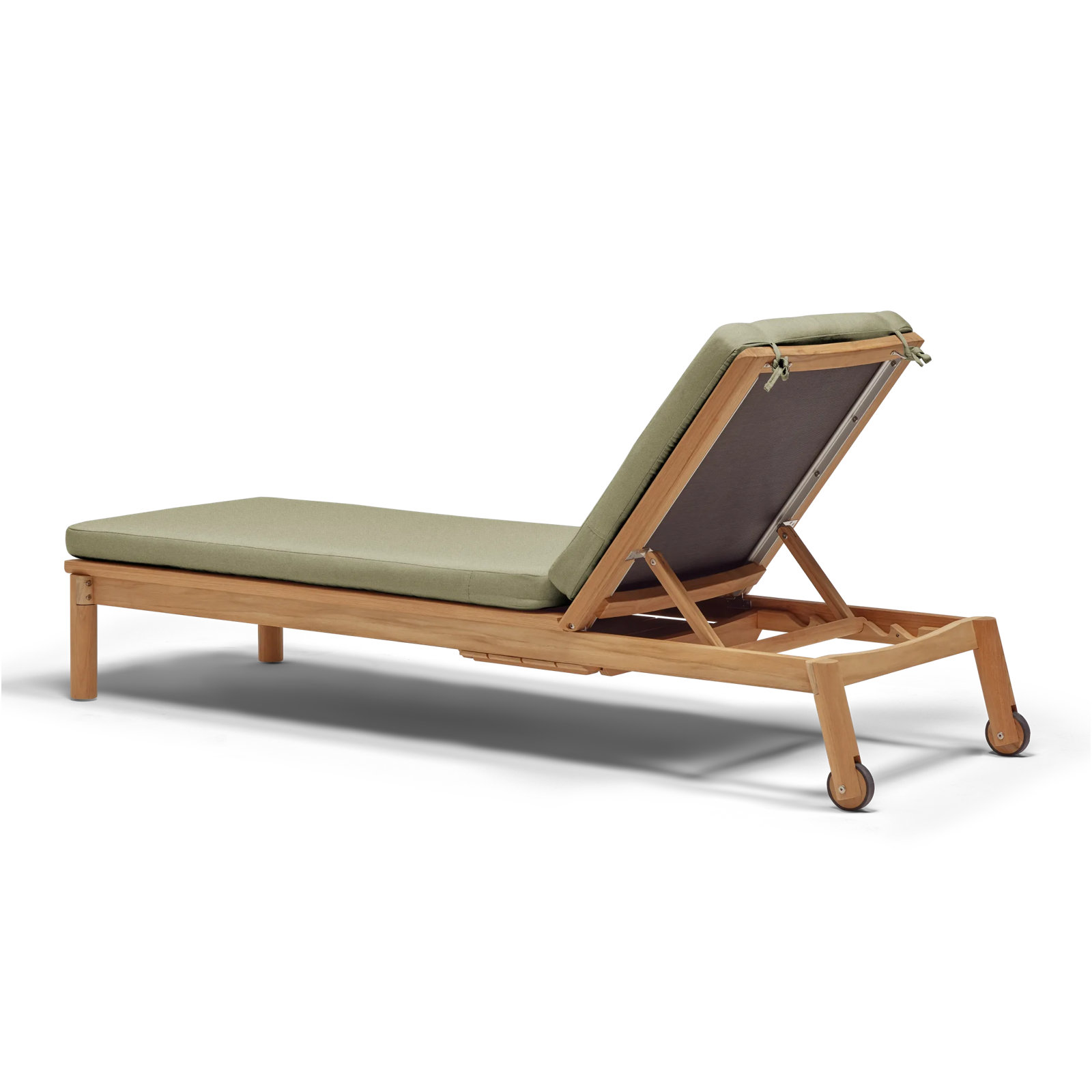 Haven 27.5'' Outdoor Teak Chaise Lounge, Sunbrella Leaf
