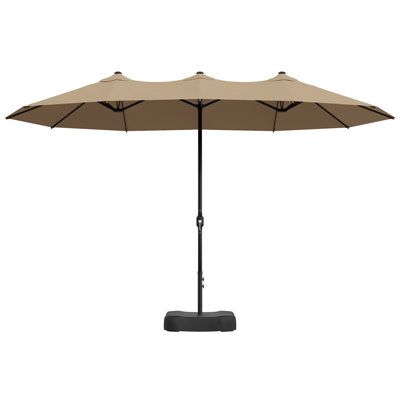 15Ft Big Double-Sided Patio Umbrella With Base