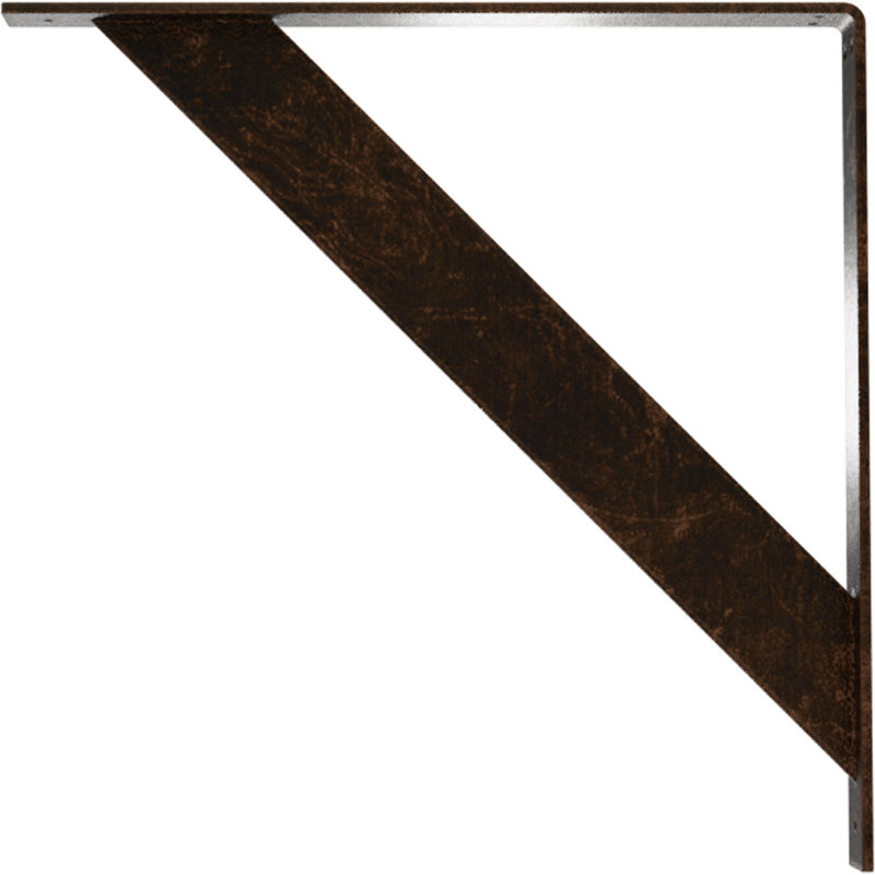 Support traditionnel en acier, H 20 po x l 2 po x P 20 po, Bronze vieilli