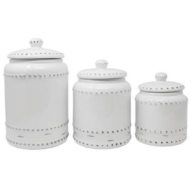 17 Stories Kitchen Canisters With Bamboo Lids, Airtight Metal Canister Set,  Coffee, Sugar, Tea, Flour Storage Containers, Farmhouse Kitchen Decor,  Black, 5.25” X 6.75”, Set Of 3 & Reviews