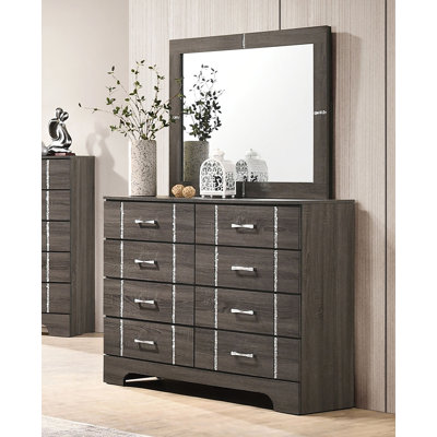 Commode double 8 tiroirs avec miroir Glebs