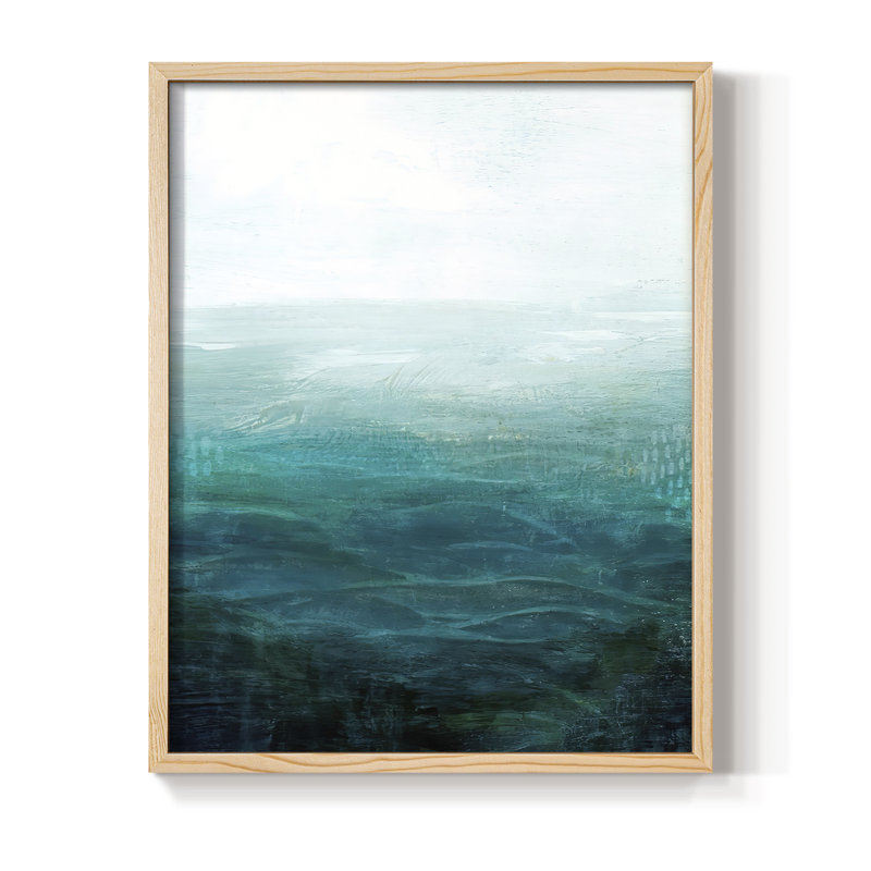 «Drifting Sea I», reproduction encadrée - bois massif