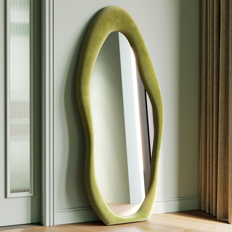 Glass Wavy Mirror, Green