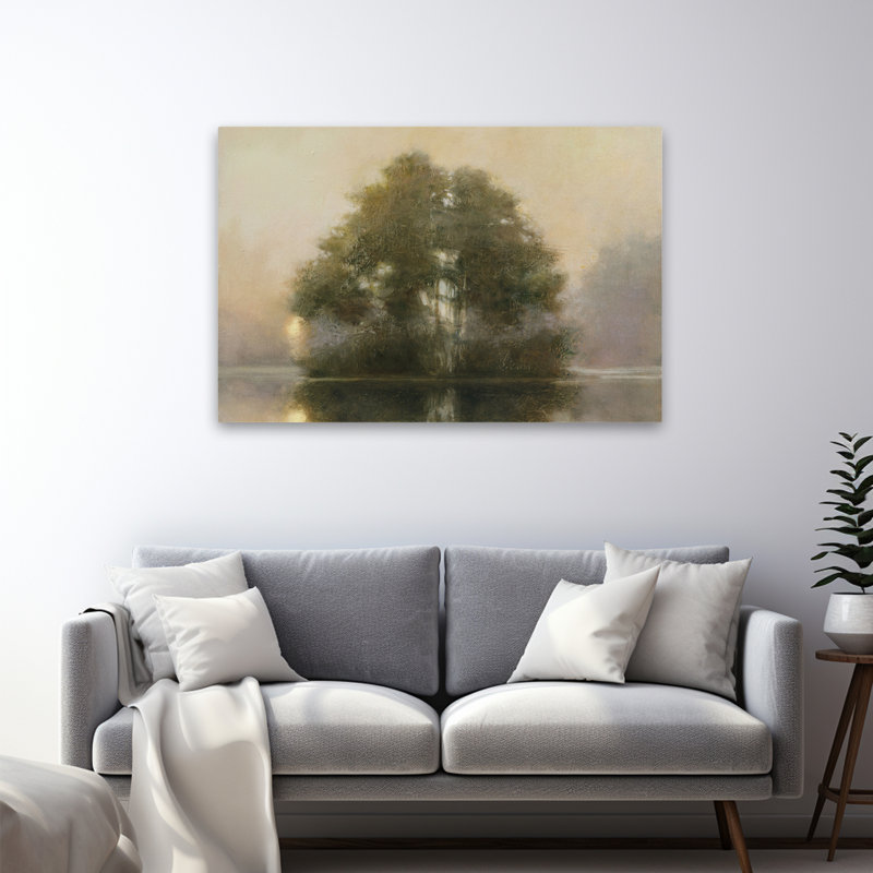 Lake Dawn contemporain gris brun crème, H 48 po x l 32 po