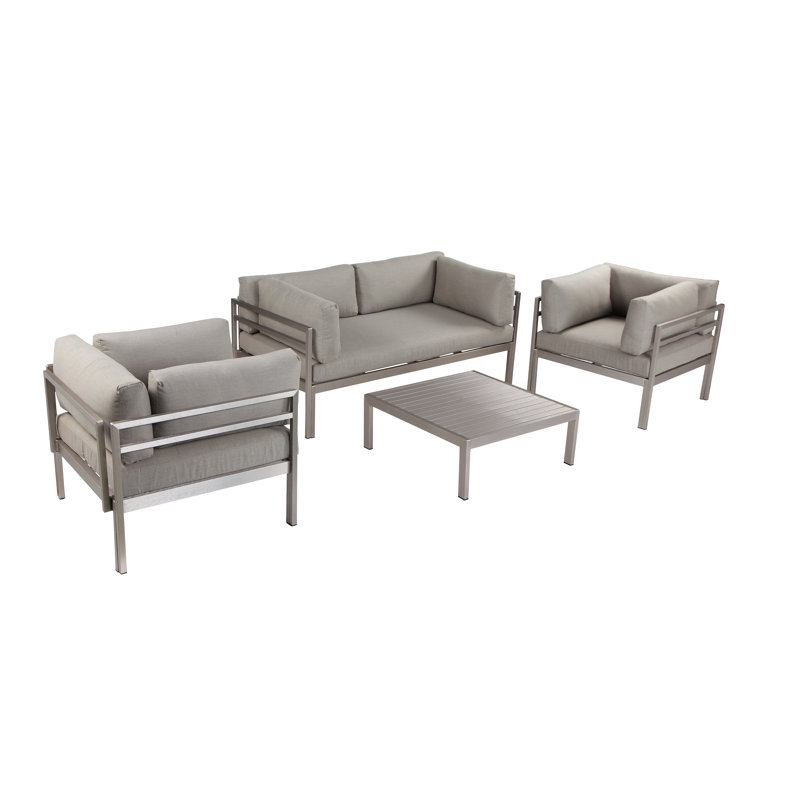 Cloud Outdoor 4 - Piece Conversation Set, Gray