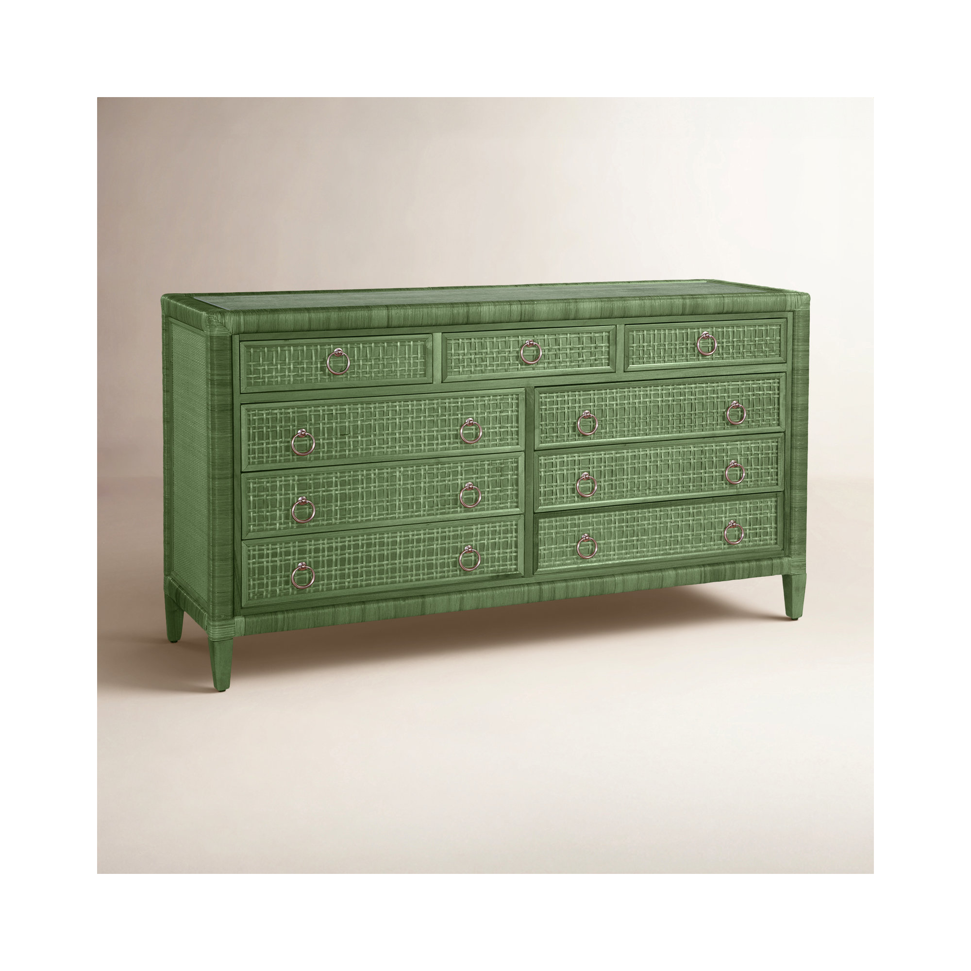 Monterey 9 Drawer 64'' W Dresser, Antique Black, Yes, Brass