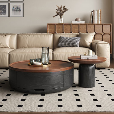 Italian minimalist round coffee table set