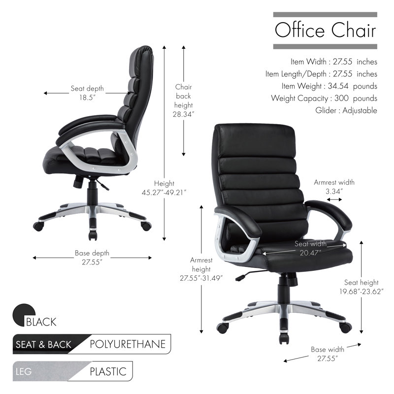Fauteuil de direction Kalsoom, Noir
