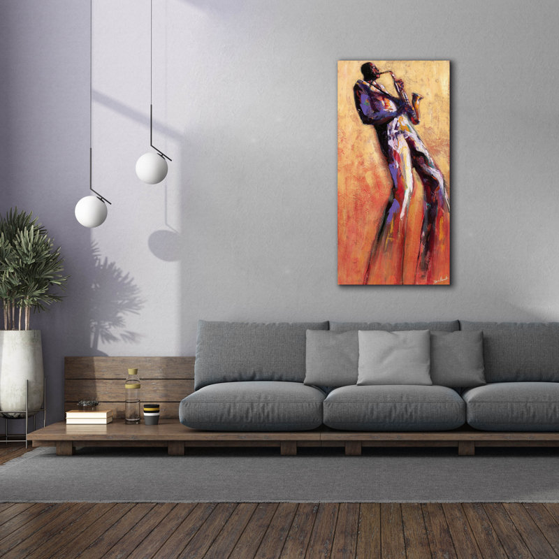 " Sax Solo " by Monica Stewart, 60" H x 30" W x 1.5" D