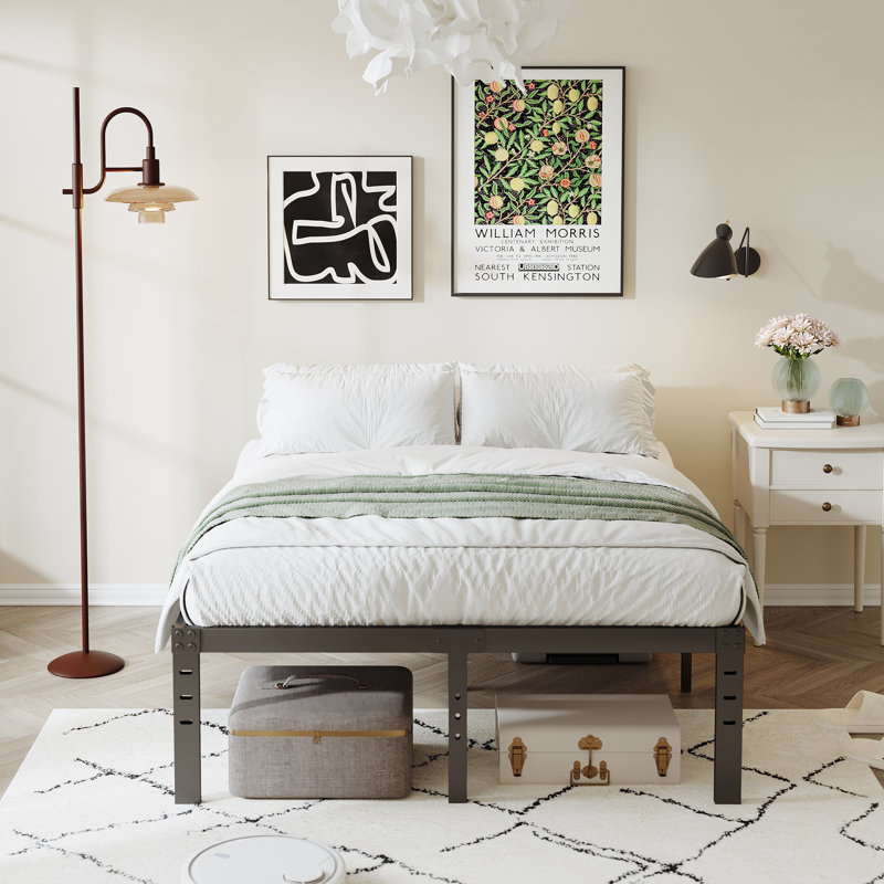 Kyriel 16'' Metal Platform Bed Frame, King
