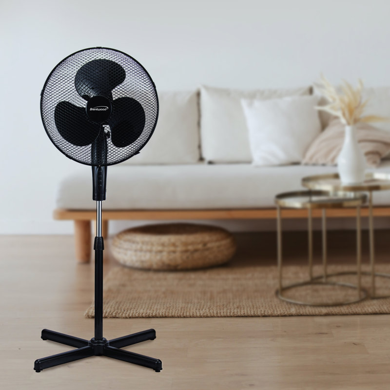 Kool Zone 16" Oscillating Fan- Black, Black