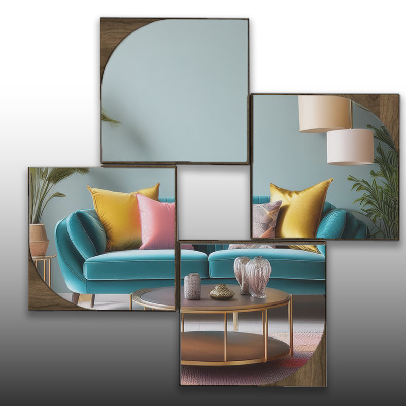 Ensemble de 4 miroirs rectangulaires 4 pièces
