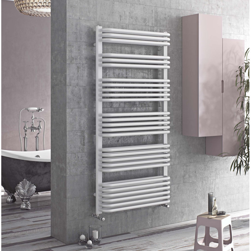 Anja Curved Towel Rail Heated Towel Rails, 151.6cm H x 63.2cm W x 5.5cm D