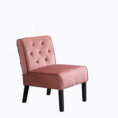 53"  2Piece Living Room Armless Button Tufted Pattern Accent Chair With Velvet Fabric And Premium High Density Foam Cushion,