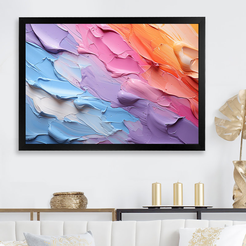 Harmonie arc-en-ciel - reproduction d'art mural arc-en-ciel, H 34 po x l 44 po x P 1,5 po, Cadre simple noir