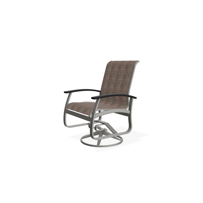 Belle Isle Outdoor Dining Armchair, Titanium Sunbrella®, Black P70, Textured Snow