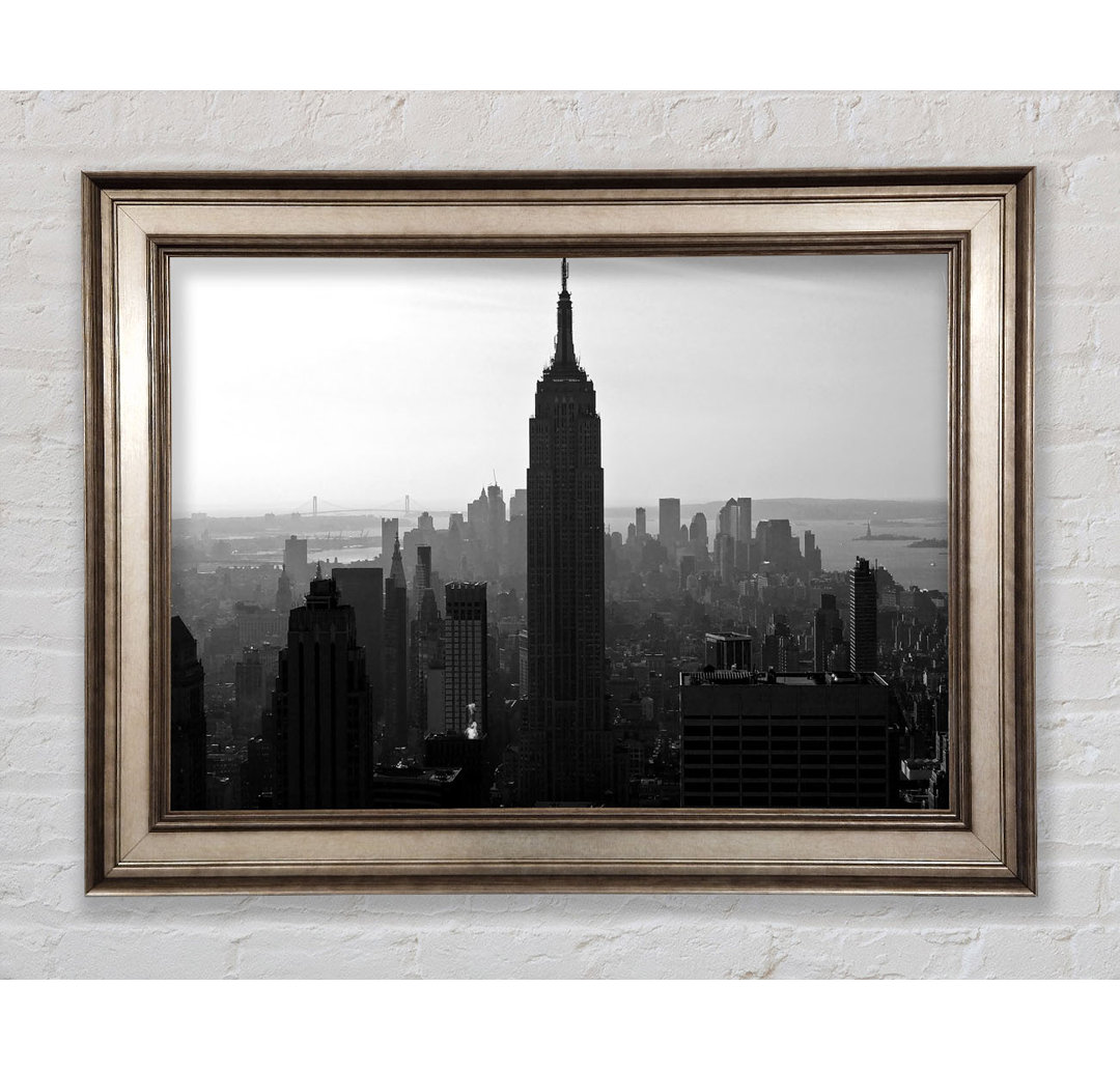 Empire State Building B N W Morning - Einzelner Bilderrahmen Kunstdrucke