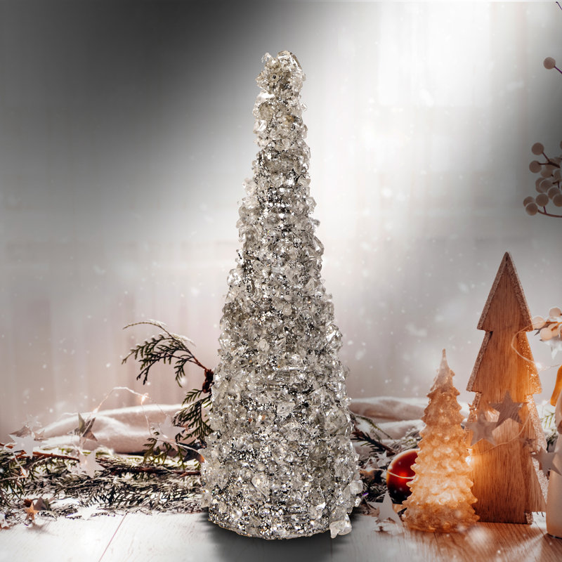 Christmas Tree Tabletop Tree, 24" H x 5" W x 5" D, Silver