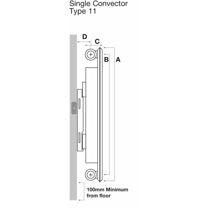Clifton Horizontal Designer Radiator, 500cm H x 400cm W
