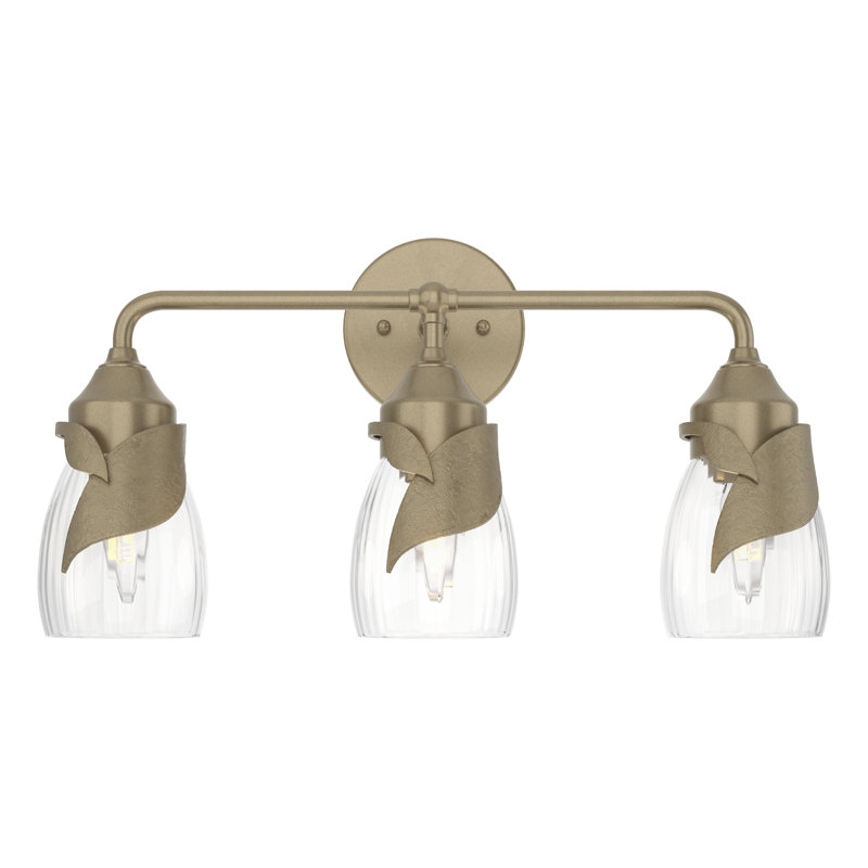Éclairage pour meuble-lavabo à 3 lumières à intensité variable Lapas, Or doux, Eau claire