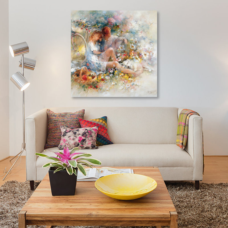 «Trip in Spring», reproduction sur toile, H 12 po x l 12 po x P 0,75 po, Pas de tapis, Toile tendue