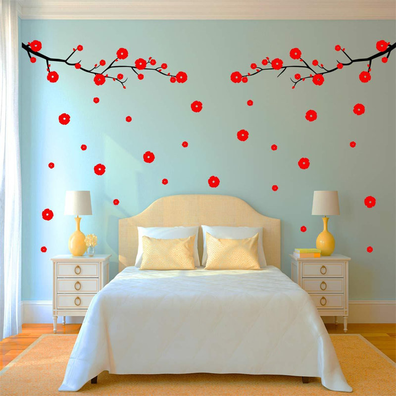 Plants & Flowers Wall Decal, Red